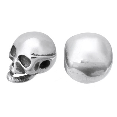 Surgical steel skull bead