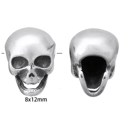 Surgical steel skull bead