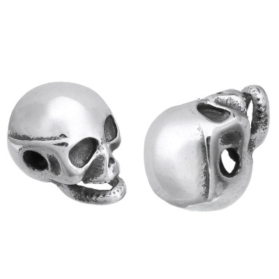 Surgical steel skull bead