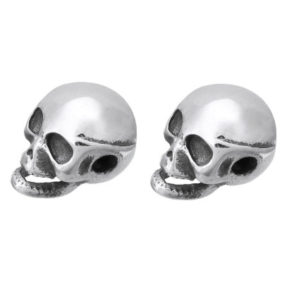 Surgical steel skull bead