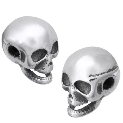 Surgical steel skull bead