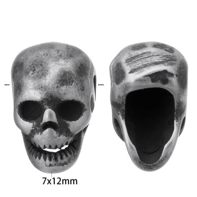Bead charred skull surgical steel