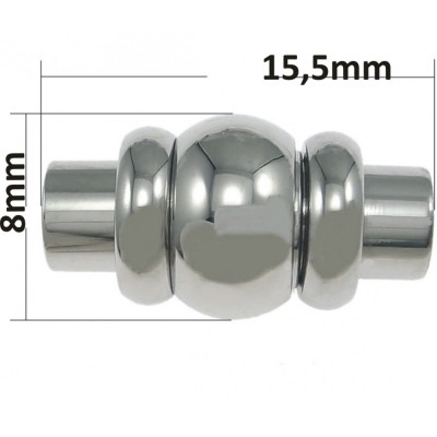 Magnetic closing of 3mm draw-through in stainless steel