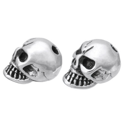 Surgical steel skull bead