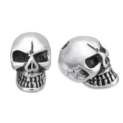 Surgical steel skull bead