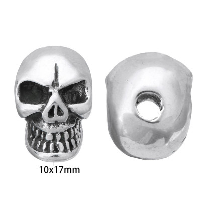Surgical steel skull bead