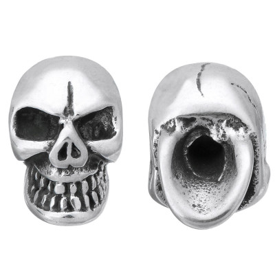 Surgical steel skull bead