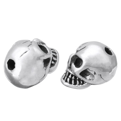 Surgical steel skull bead