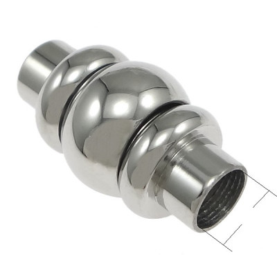 Magnetic closing of 3mm draw-through in stainless steel
