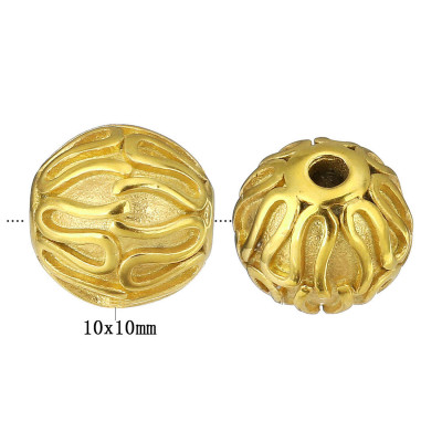 Bead decorated with surgical steel two color variants