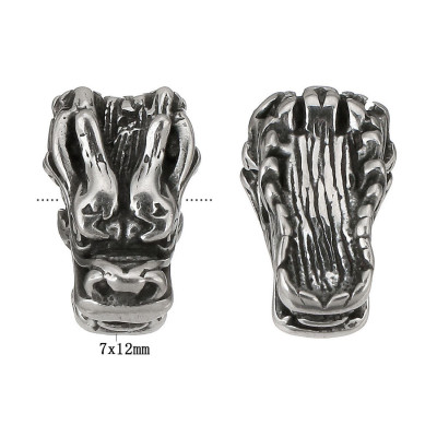 Surgical steel dragon bead