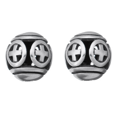 Pruned bead decorated with surgical steel