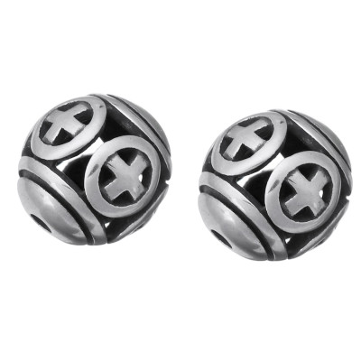 Pruned bead decorated with surgical steel