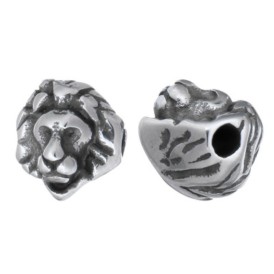 Bead head of a smaller lion made of surgical steel