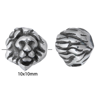 Bead head of a smaller lion made of surgical steel