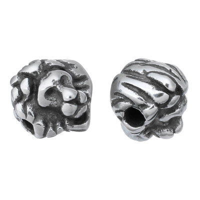 Bead head of a smaller lion made of surgical steel