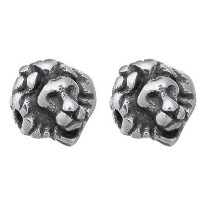 Bead head of a smaller lion made of surgical steel