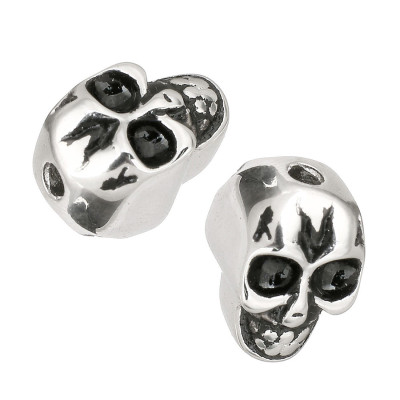 Surgical steel skull bead