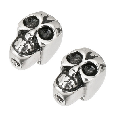 Surgical steel skull bead