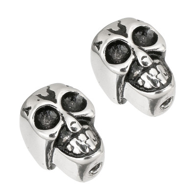 Surgical steel skull bead