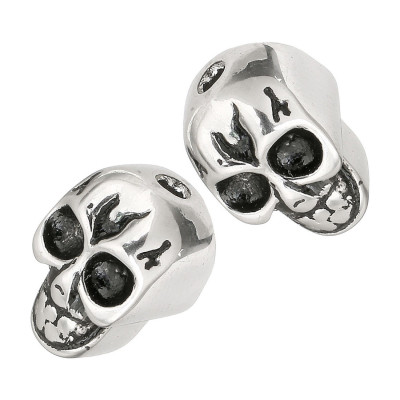 Surgical steel skull bead