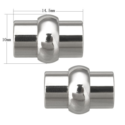 Magnetické zapínání hladké leštěné průvlek 6mm z chirurgické oceli