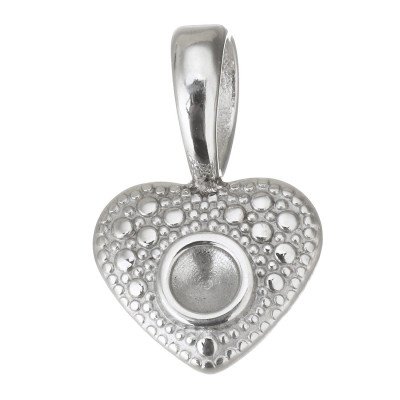 Surgical steel heart pendant