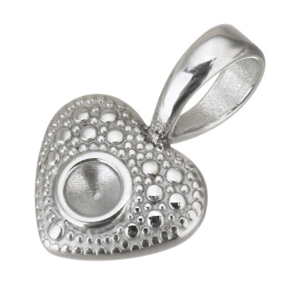 Surgical steel heart pendant