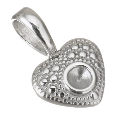 Surgical steel heart pendant