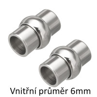 Magnetické zapínání hladké leštěné průvlek 6mm z chirurgické oceli