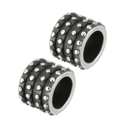 Large-mesh inter-ring bead made of surgical steel