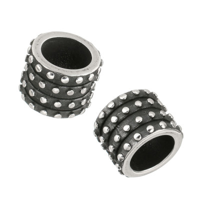 Large-mesh inter-ring bead made of surgical steel