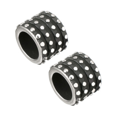 Large-mesh inter-ring bead made of surgical steel