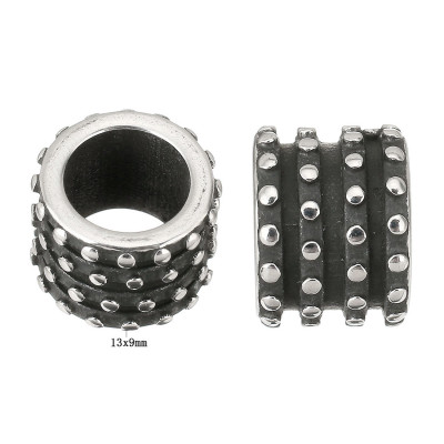 Large-mesh inter-ring bead made of surgical steel