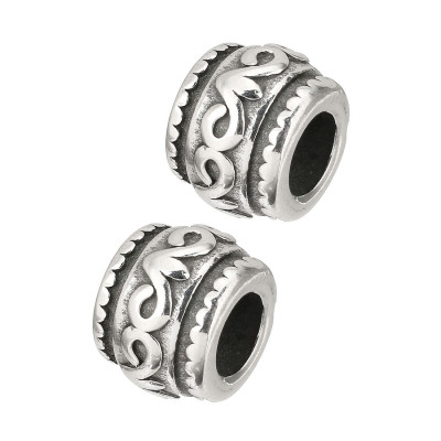 Bead with surgical steel ornaments