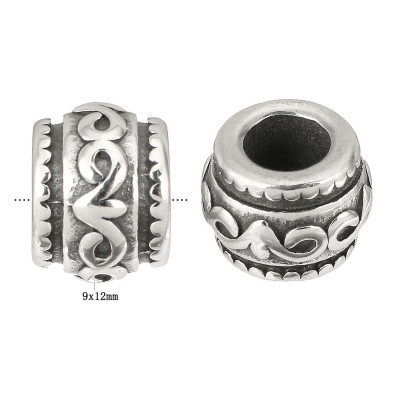 Bead with surgical steel ornaments