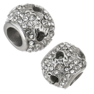 Crystal bead with surgical steel chatons