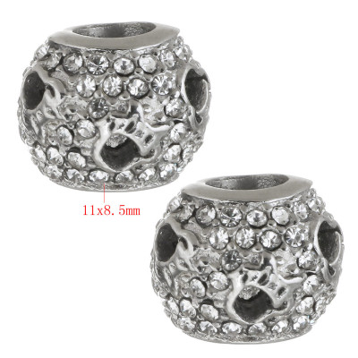 Crystal bead with surgical steel chatons