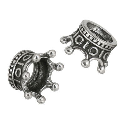 Royal crown bead made of surgical steel