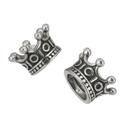 Royal crown bead made of surgical steel