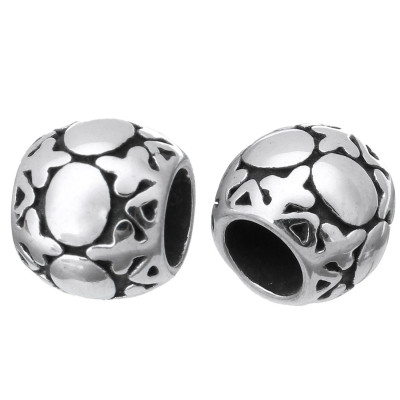 Bead with surgical steel ornaments