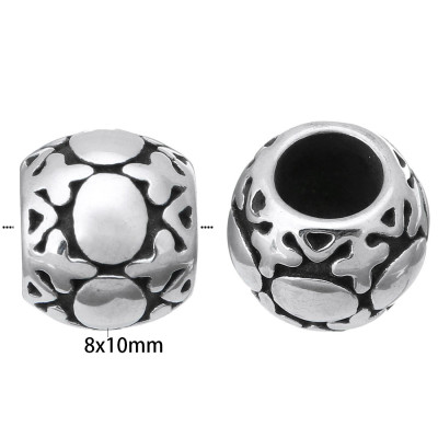 Bead with surgical steel ornaments