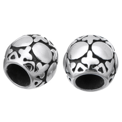 Bead with surgical steel ornaments