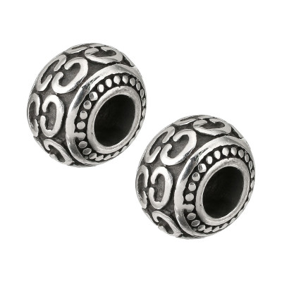 Bead with surgical steel ornament