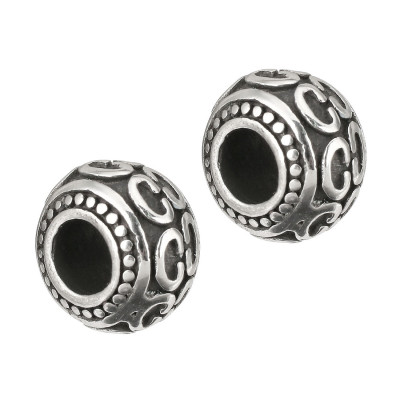 Bead with surgical steel ornament