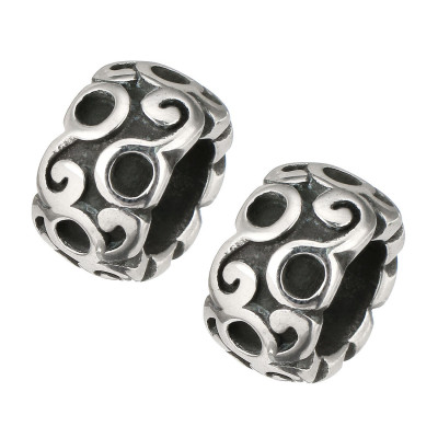 Massive intermediate ring with surgical steel ornaments