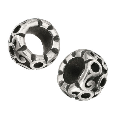 Massive intermediate ring with surgical steel ornaments