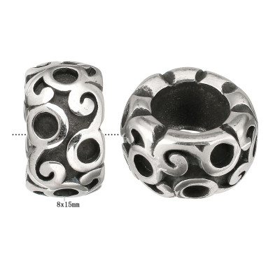 Massive intermediate ring with surgical steel ornaments