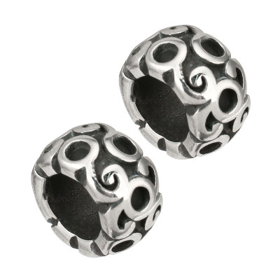 Massive intermediate ring with surgical steel ornaments