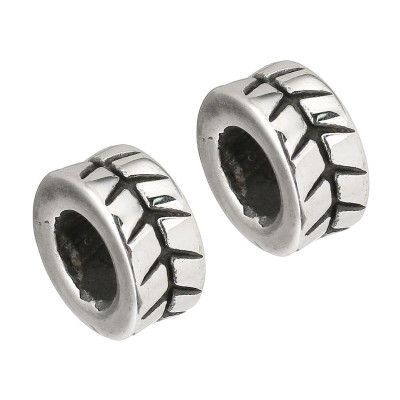 Bead decorated with surgical steel tube